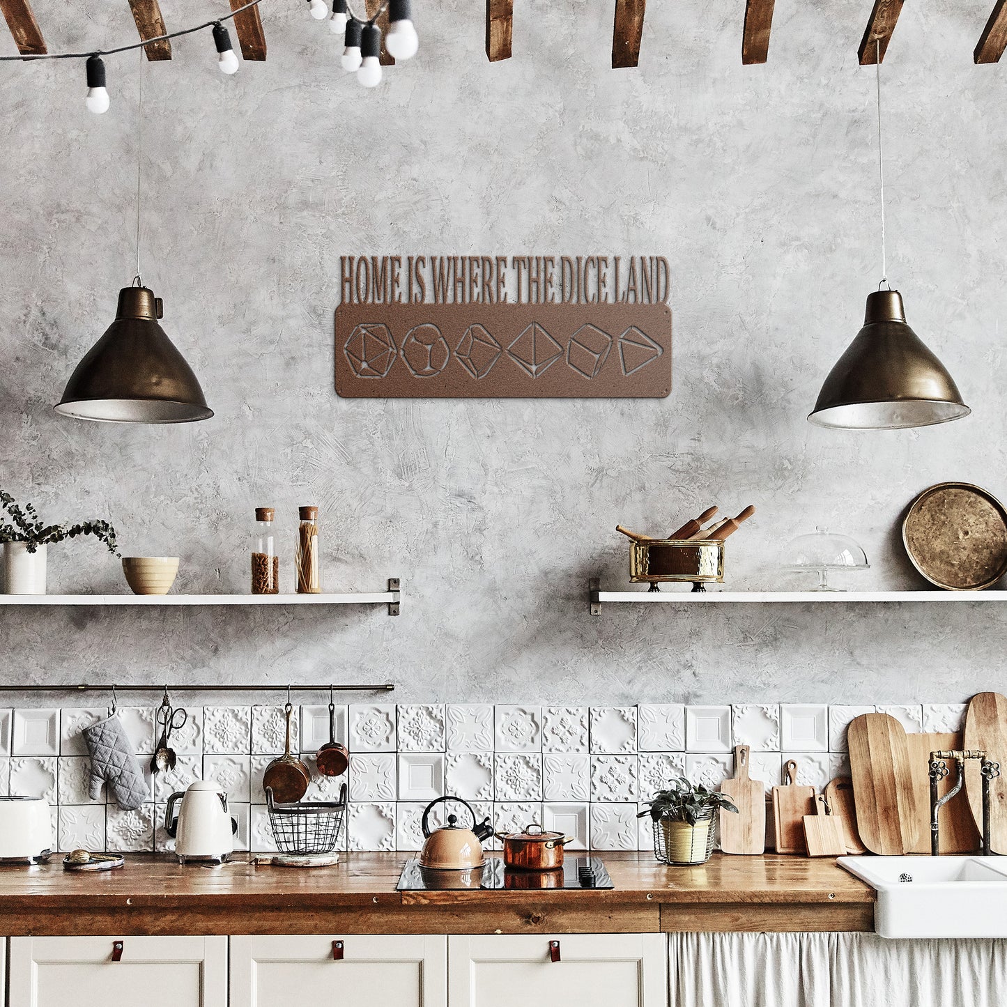 "Home Is Where the Dice Land" Metal Sign