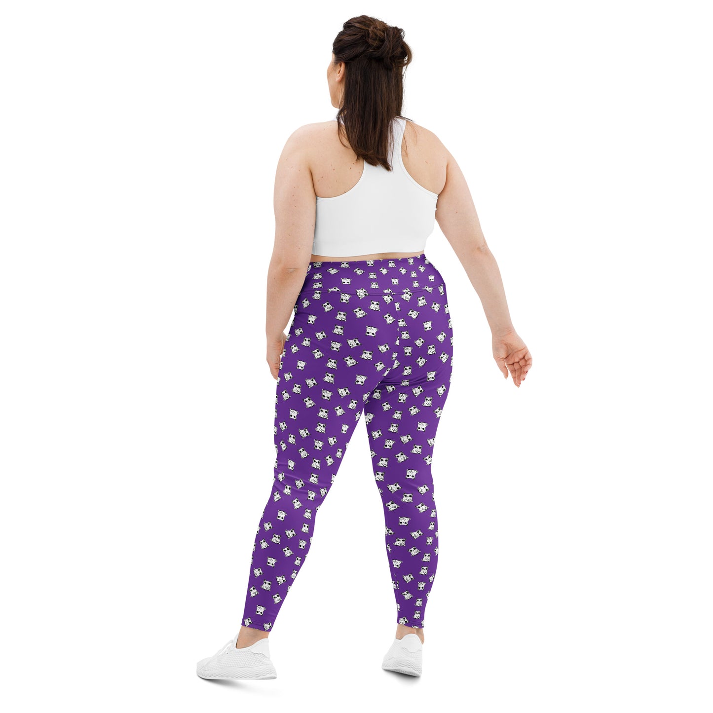 All-over-print leggings featuring adorable baby owlbears, crafted from a blend of 82% polyester and 18% spandex. Designed with four-way stretch fabric for flexible movement, raised waistband for a secure fit, and precision-cut and hand-sewn details. Perfect for lounging or active wear, these whimsical leggings combine playful style with comfort.