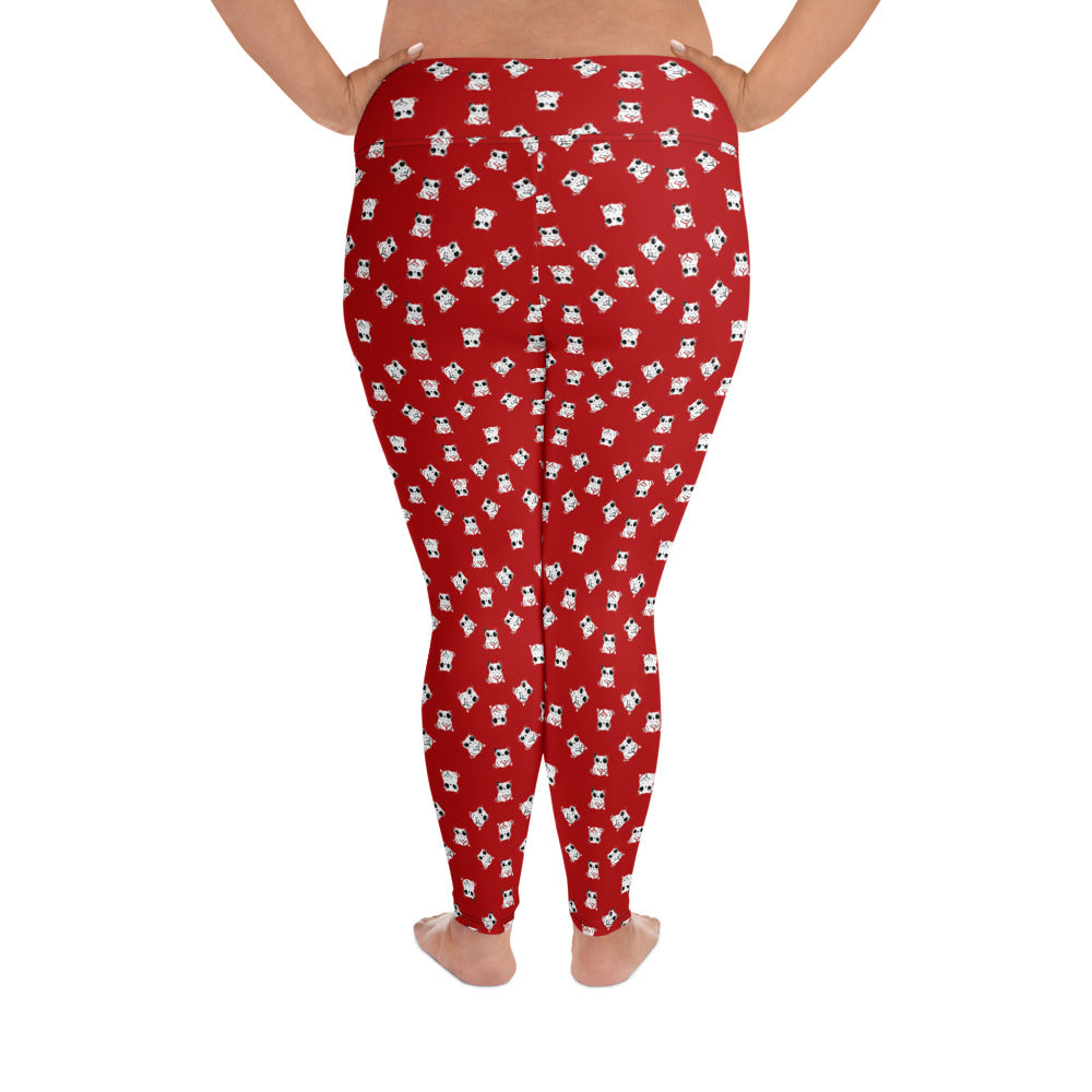 All-over-print leggings featuring adorable baby owlbears, crafted from a blend of 82% polyester and 18% spandex. Designed with four-way stretch fabric for flexible movement, raised waistband for a secure fit, and precision-cut and hand-sewn details. Perfect for lounging or active wear, these whimsical leggings combine playful style with comfort.