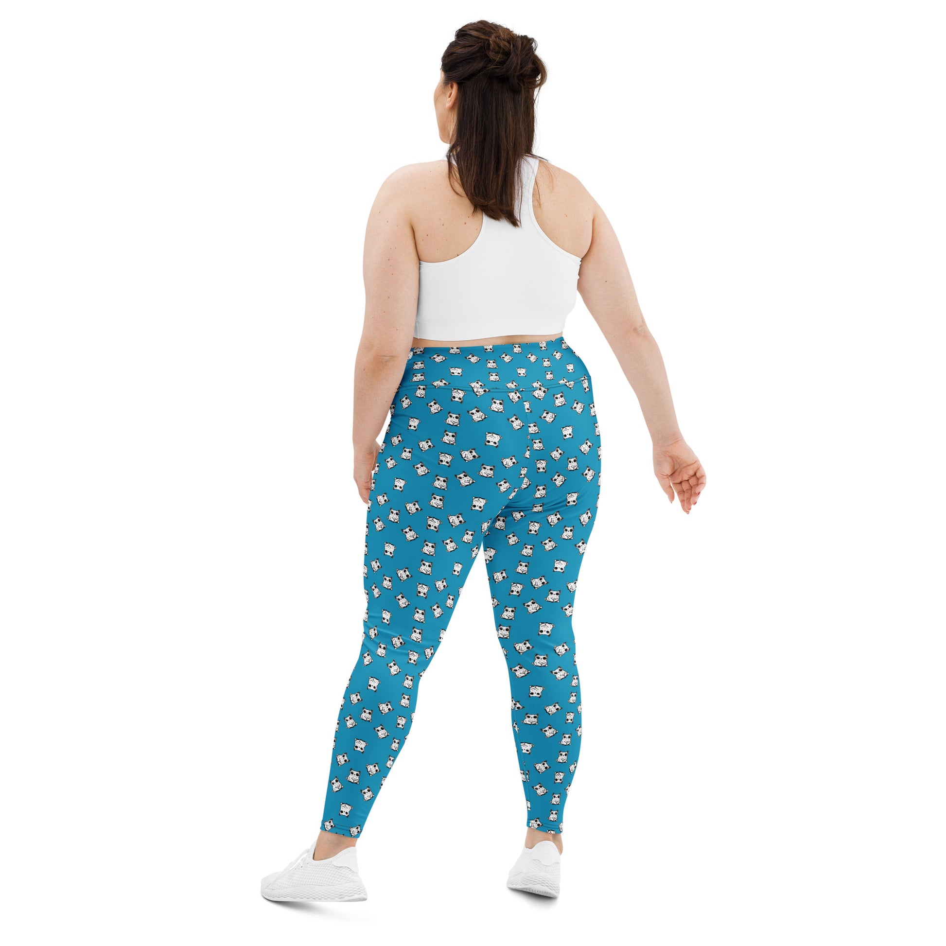 All-over-print leggings featuring adorable baby owlbears, crafted from a blend of 82% polyester and 18% spandex. Designed with four-way stretch fabric for flexible movement, raised waistband for a secure fit, and precision-cut and hand-sewn details. Perfect for lounging or active wear, these whimsical leggings combine playful style with comfort.