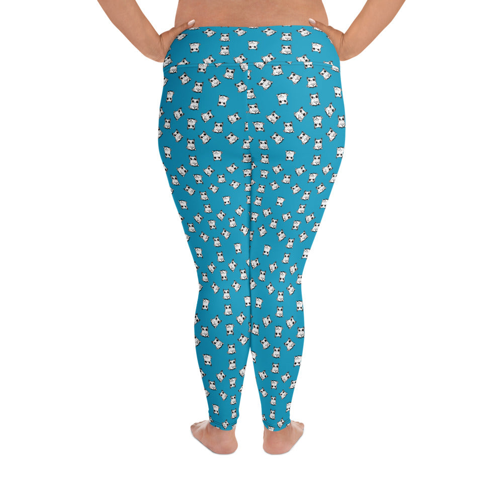All-over-print leggings featuring adorable baby owlbears, crafted from a blend of 82% polyester and 18% spandex. Designed with four-way stretch fabric for flexible movement, raised waistband for a secure fit, and precision-cut and hand-sewn details. Perfect for lounging or active wear, these whimsical leggings combine playful style with comfort.
