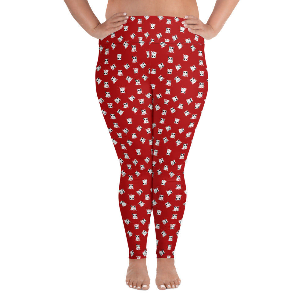 All-over-print leggings featuring adorable baby owlbears, crafted from a blend of 82% polyester and 18% spandex. Designed with four-way stretch fabric for flexible movement, raised waistband for a secure fit, and precision-cut and hand-sewn details. Perfect for lounging or active wear, these whimsical leggings combine playful style with comfort.