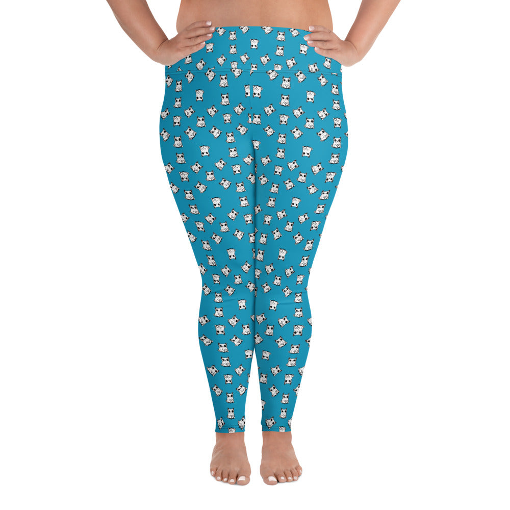 All-over-print leggings featuring adorable baby owlbears, crafted from a blend of 82% polyester and 18% spandex. Designed with four-way stretch fabric for flexible movement, raised waistband for a secure fit, and precision-cut and hand-sewn details. Perfect for lounging or active wear, these whimsical leggings combine playful style with comfort.