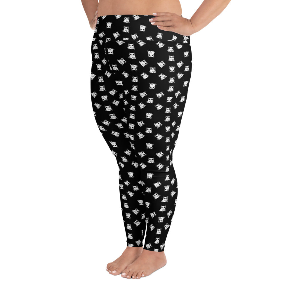 All-over-print leggings featuring adorable baby owlbears, crafted from a blend of 82% polyester and 18% spandex. Designed with four-way stretch fabric for flexible movement, raised waistband for a secure fit, and precision-cut and hand-sewn details. Perfect for lounging or active wear, these whimsical leggings combine playful style with comfort.