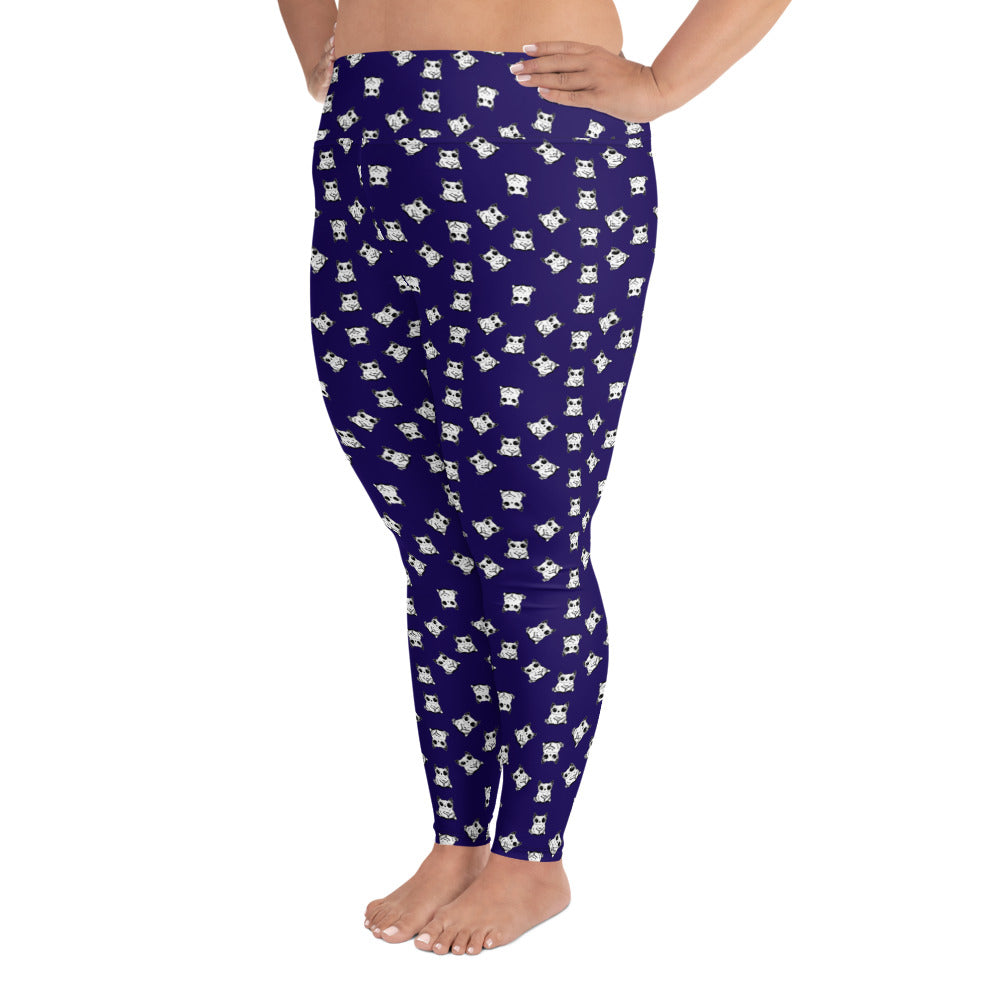 All-over-print leggings featuring adorable baby owlbears, crafted from a blend of 82% polyester and 18% spandex. Designed with four-way stretch fabric for flexible movement, raised waistband for a secure fit, and precision-cut and hand-sewn details. Perfect for lounging or active wear, these whimsical leggings combine playful style with comfort.