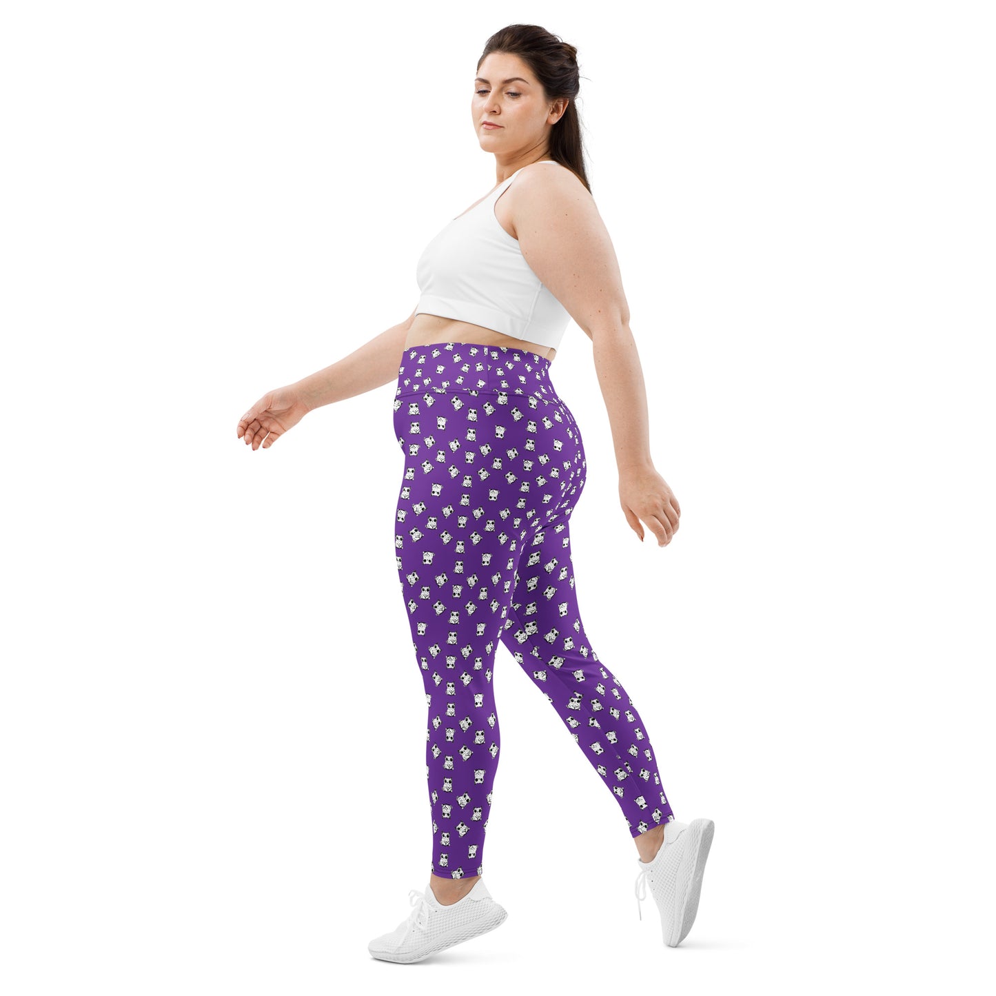 All-over-print leggings featuring adorable baby owlbears, crafted from a blend of 82% polyester and 18% spandex. Designed with four-way stretch fabric for flexible movement, raised waistband for a secure fit, and precision-cut and hand-sewn details. Perfect for lounging or active wear, these whimsical leggings combine playful style with comfort.