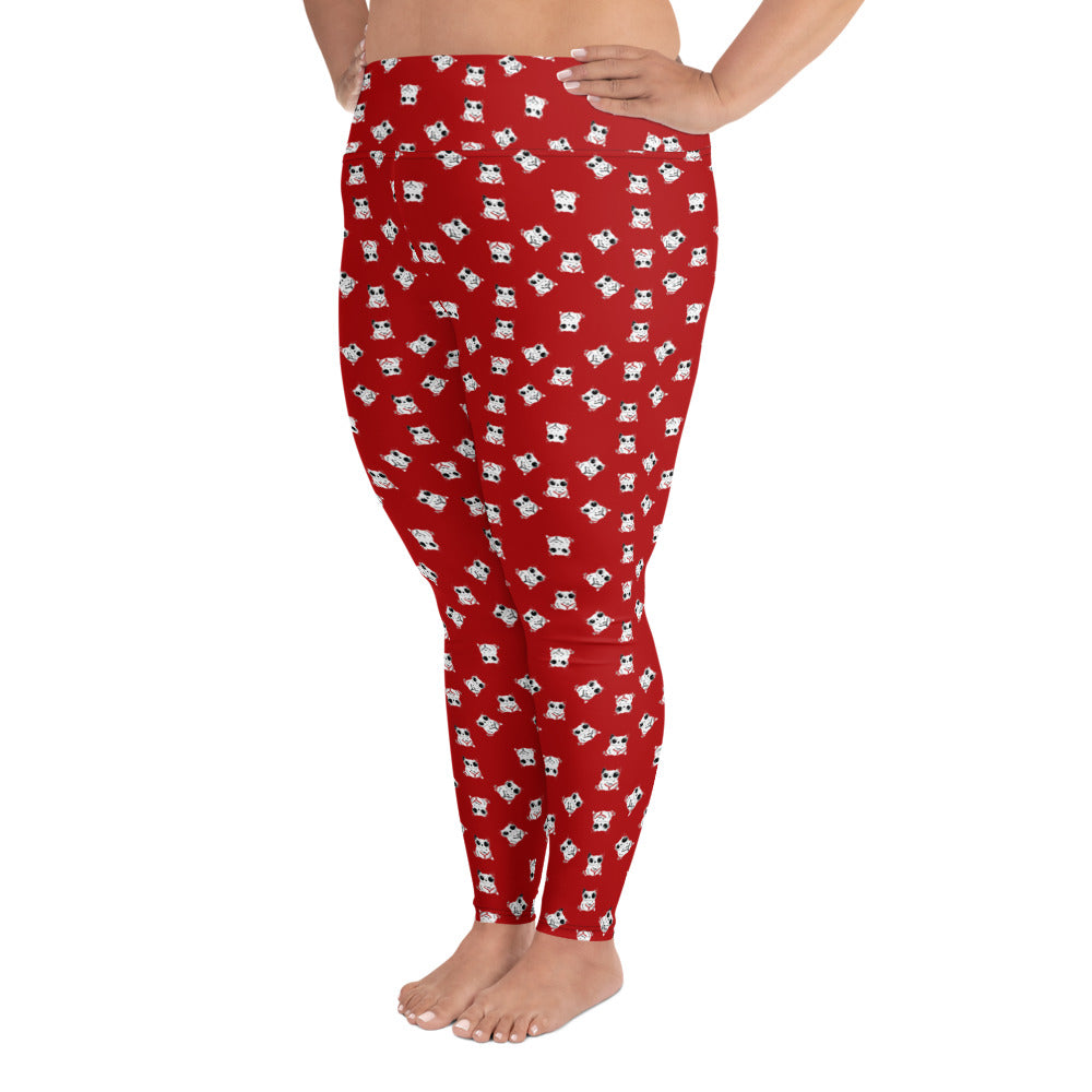 All-over-print leggings featuring adorable baby owlbears, crafted from a blend of 82% polyester and 18% spandex. Designed with four-way stretch fabric for flexible movement, raised waistband for a secure fit, and precision-cut and hand-sewn details. Perfect for lounging or active wear, these whimsical leggings combine playful style with comfort.