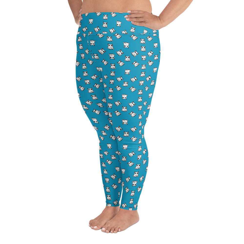 All-over-print leggings featuring adorable baby owlbears, crafted from a blend of 82% polyester and 18% spandex. Designed with four-way stretch fabric for flexible movement, raised waistband for a secure fit, and precision-cut and hand-sewn details. Perfect for lounging or active wear, these whimsical leggings combine playful style with comfort.
