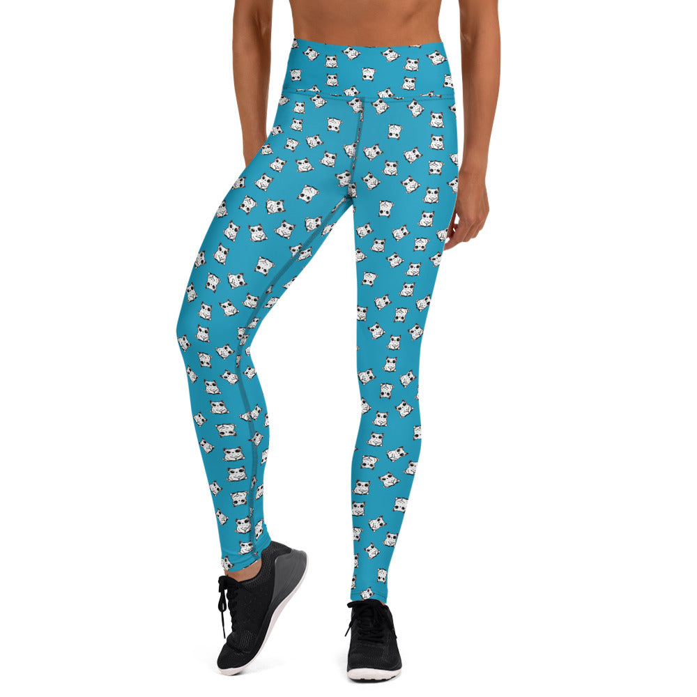 All-over-print leggings featuring adorable baby owlbears, crafted from a blend of 82% polyester and 18% spandex. Designed with four-way stretch fabric for flexible movement, raised waistband for a secure fit, and precision-cut and hand-sewn details. Perfect for lounging or active wear, these whimsical leggings combine playful style with comfort.