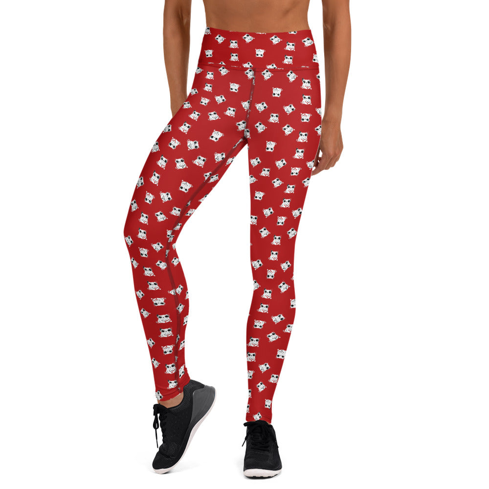 All-over-print leggings featuring adorable baby owlbears, crafted from a blend of 82% polyester and 18% spandex. Designed with four-way stretch fabric for flexible movement, raised waistband for a secure fit, and precision-cut and hand-sewn details. Perfect for lounging or active wear, these whimsical leggings combine playful style with comfort.