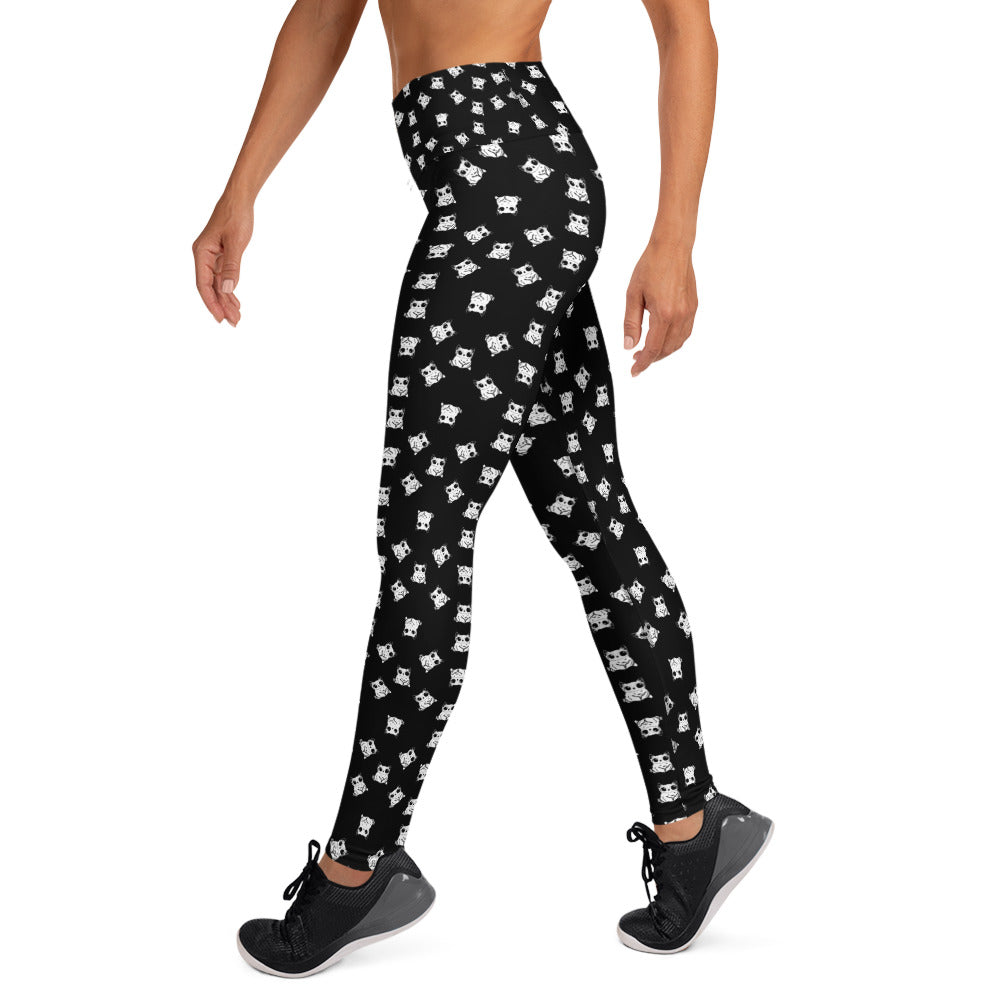 All-over-print leggings featuring adorable baby owlbears, crafted from a blend of 82% polyester and 18% spandex. Designed with four-way stretch fabric for flexible movement, raised waistband for a secure fit, and precision-cut and hand-sewn details. Perfect for lounging or active wear, these whimsical leggings combine playful style with comfort.