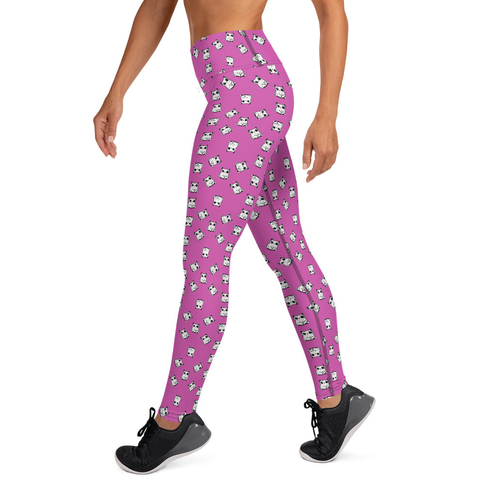 All-over-print leggings featuring adorable baby owlbears, crafted from a blend of 82% polyester and 18% spandex. Designed with four-way stretch fabric for flexible movement, raised waistband for a secure fit, and precision-cut and hand-sewn details. Perfect for lounging or active wear, these whimsical leggings combine playful style with comfort.