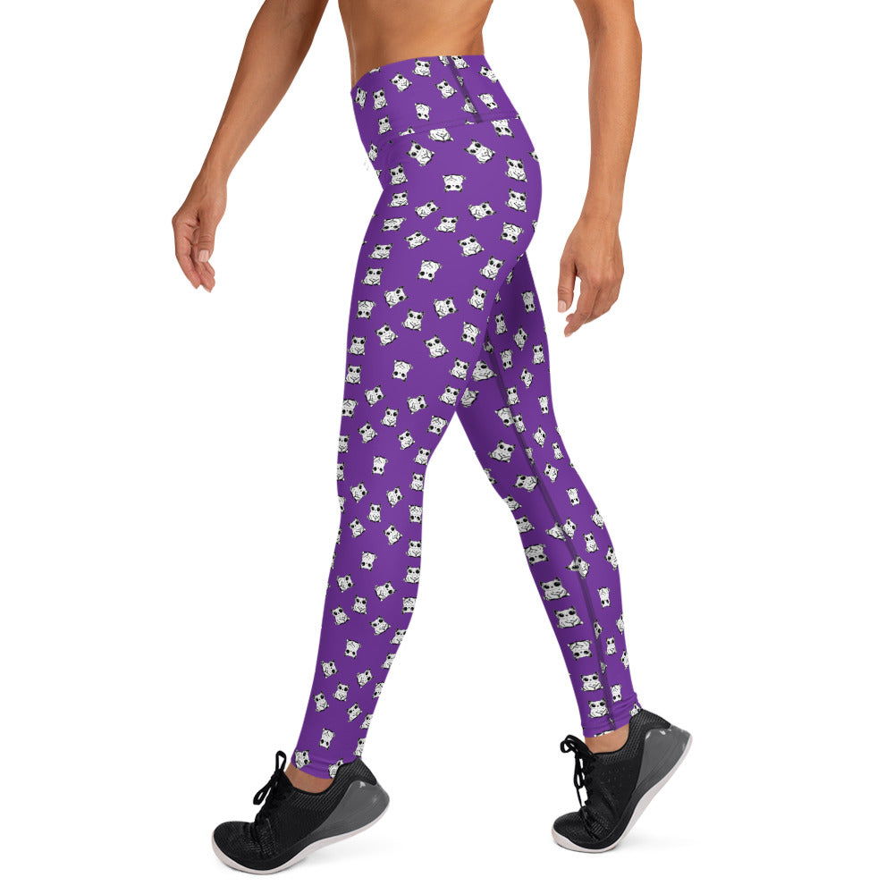 All-over-print leggings featuring adorable baby owlbears, crafted from a blend of 82% polyester and 18% spandex. Designed with four-way stretch fabric for flexible movement, raised waistband for a secure fit, and precision-cut and hand-sewn details. Perfect for lounging or active wear, these whimsical leggings combine playful style with comfort.