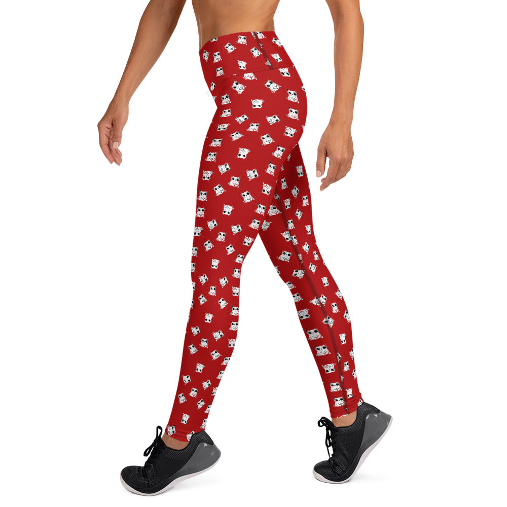 All-over-print leggings featuring adorable baby owlbears, crafted from a blend of 82% polyester and 18% spandex. Designed with four-way stretch fabric for flexible movement, raised waistband for a secure fit, and precision-cut and hand-sewn details. Perfect for lounging or active wear, these whimsical leggings combine playful style with comfort.