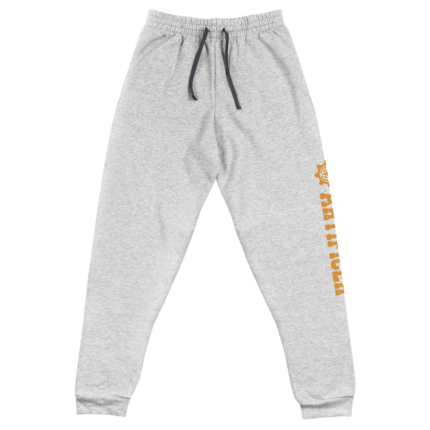 Artificer joggers made from a premium blend of 60% cotton and 40% polyester pre-shrunk fleece, featuring a tapered fit with lower rise front and longer rise back, elastic waistband with external drawcord, stylish contrast detailing, and side pockets, showcasing a bold 'Artificer' graphic along the left leg, perfect for comfort and creativity during gaming sessions or casual wear.