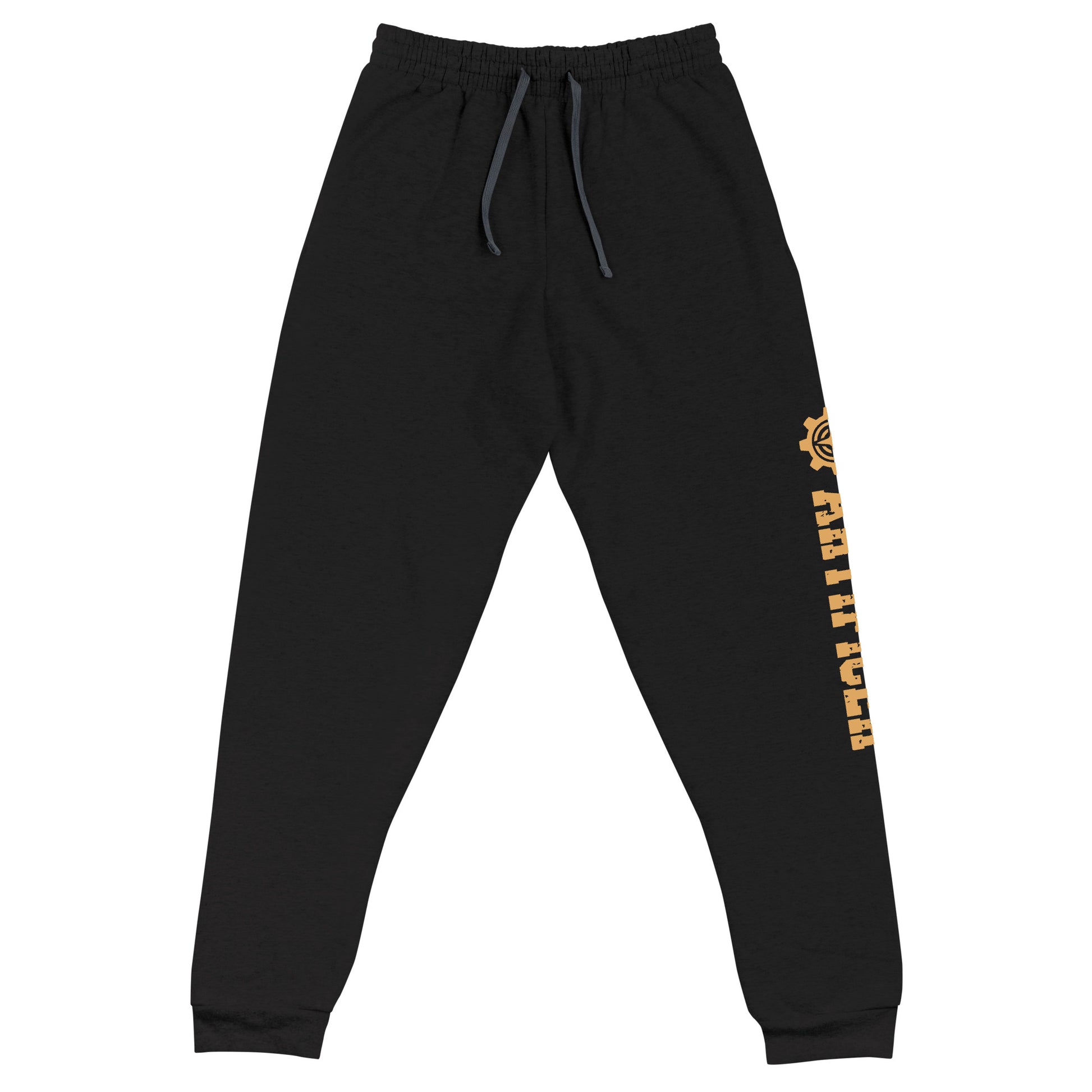 Artificer joggers made from a premium blend of 60% cotton and 40% polyester pre-shrunk fleece, featuring a tapered fit with lower rise front and longer rise back, elastic waistband with external drawcord, stylish contrast detailing, and side pockets, showcasing a bold 'Artificer' graphic along the left leg, perfect for comfort and creativity during gaming sessions or casual wear.