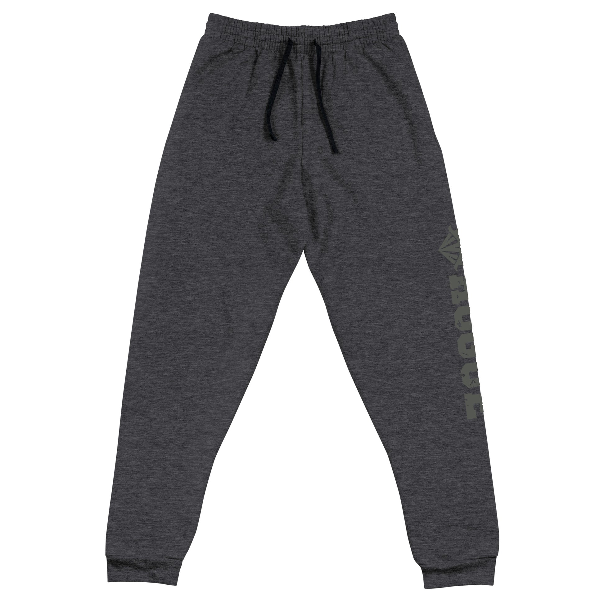 dnd rogue joggers crafted from a luxurious blend of 60% cotton and 40% polyester pre-shrunk fleece, featuring a soft and durable fabric weight of 7.2 oz/yd² (244 g/m²). Designed with a tapered fit, lower rise in the front, and longer rise in the back for optimal movement. Includes an elastic waistband with external drawcord for a customizable fit, 1×1 rib cuffs with spandex for stretch and recovery, and stylish side pockets. The joggers are adorned with a bold 'rogue' graphic on the left leg