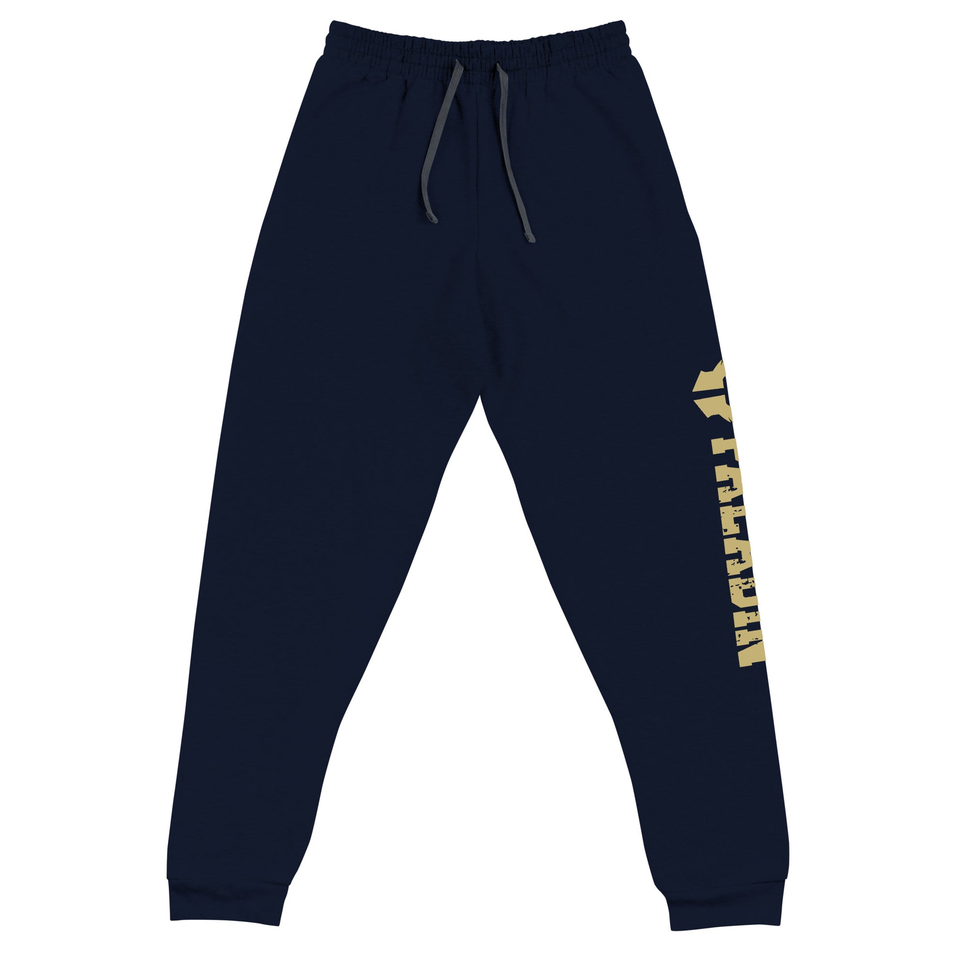 dnd paladin joggers crafted from a luxurious blend of 60% cotton and 40% polyester pre-shrunk fleece, featuring a soft and durable fabric weight of 7.2 oz/yd² (244 g/m²). Designed with a tapered fit, lower rise in the front, and longer rise in the back for optimal movement. Includes an elastic waistband with external drawcord for a customizable fit, 1×1 rib cuffs with spandex for stretch and recovery, and stylish side pockets. The joggers are adorned with a bold 'paladin' graphic on the left leg