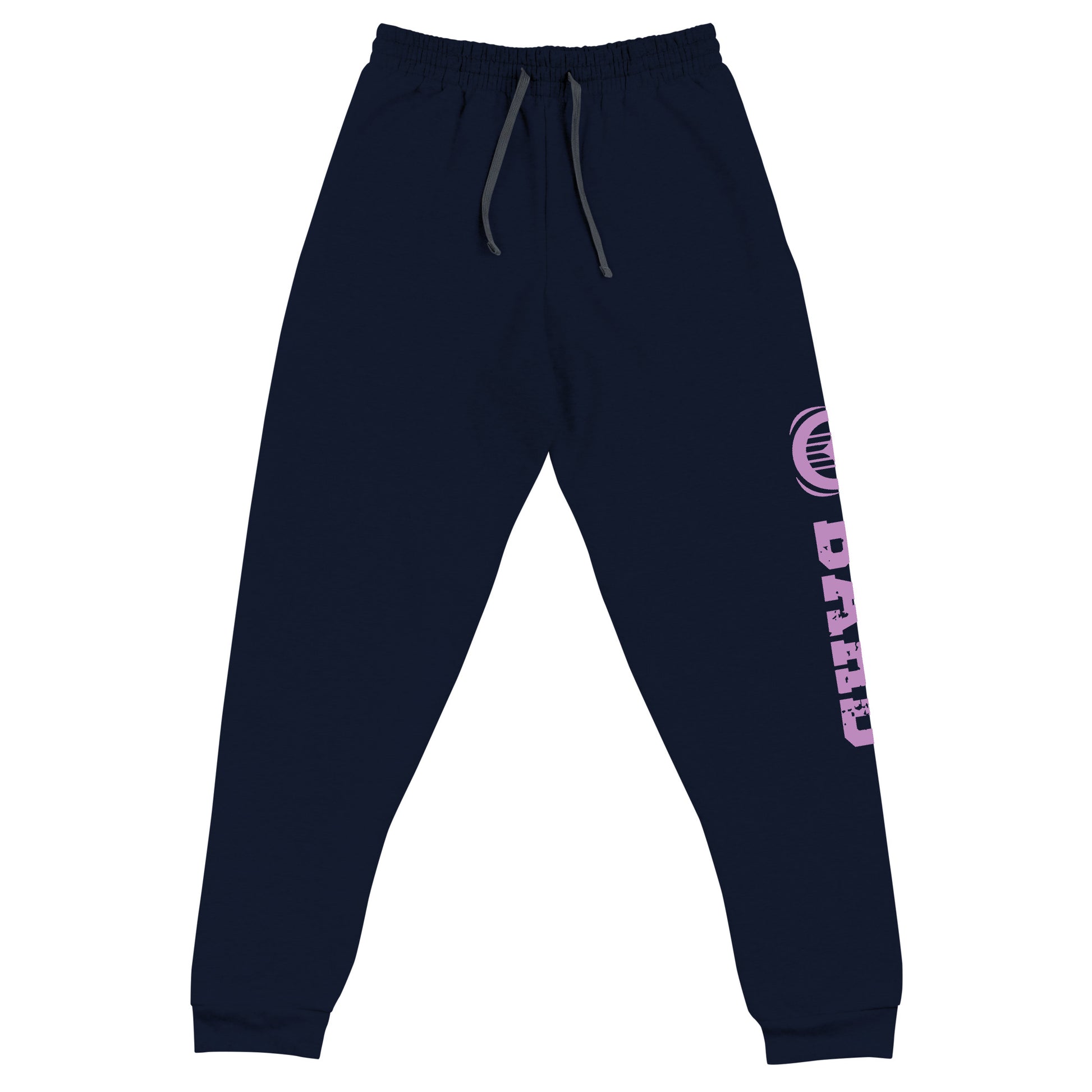 Bard joggers made from a premium blend of 60% cotton and 40% polyester pre-shrunk fleece, weighing 7.2 oz/yd² (244 g/m²) for comfort and durability. Designed with a tapered fit featuring a lower rise in the front and a longer rise in the back for ease of movement. Equipped with an elastic waistband and external drawcord for a customizable fit, 1×1 rib cuffs with spandex for flexibility and recovery, stylish side pockets, and a bold 'Bard' graphic along the left leg, perfect for adventurers and storytellers