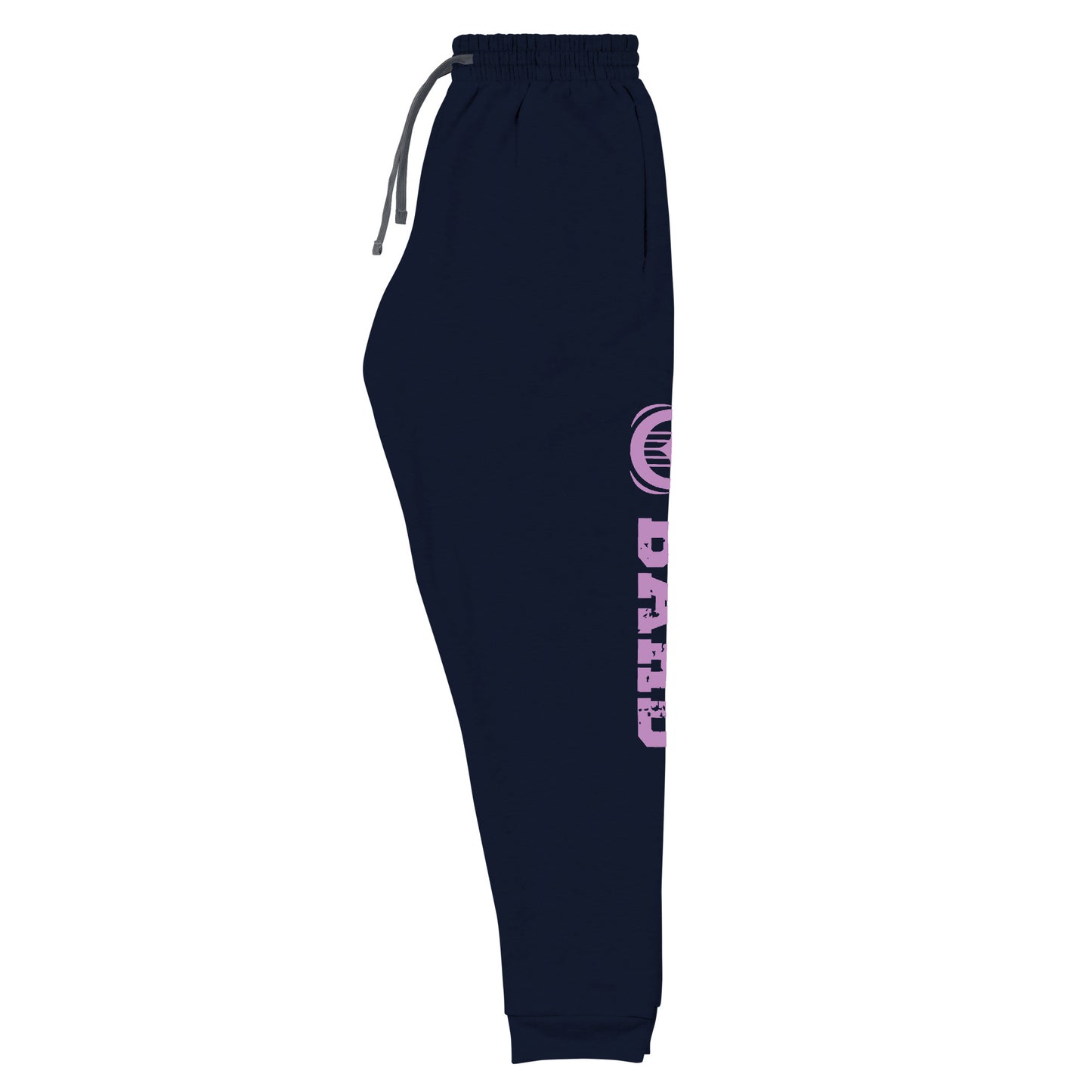 Bard joggers made from a premium blend of 60% cotton and 40% polyester pre-shrunk fleece, weighing 7.2 oz/yd² (244 g/m²) for comfort and durability. Designed with a tapered fit featuring a lower rise in the front and a longer rise in the back for ease of movement. Equipped with an elastic waistband and external drawcord for a customizable fit, 1×1 rib cuffs with spandex for flexibility and recovery, stylish side pockets, and a bold 'Bard' graphic along the left leg, perfect for adventurers and storytellers