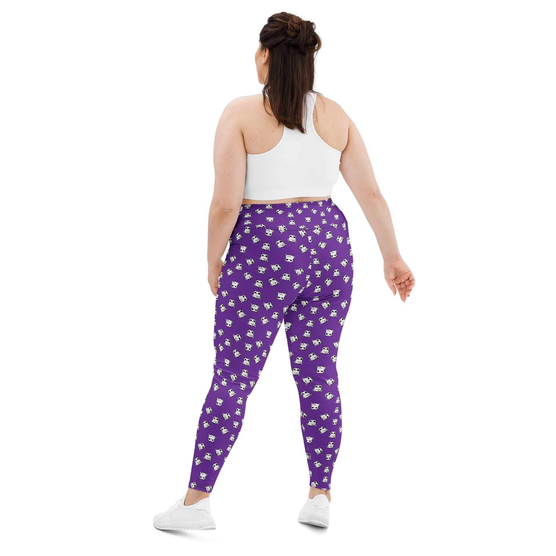 All-over-print leggings featuring adorable baby owlbears, crafted from a blend of 82% polyester and 18% spandex. Designed with four-way stretch fabric for flexible movement, raised waistband for a secure fit, and precision-cut and hand-sewn details. Perfect for lounging or active wear, these whimsical leggings combine playful style with comfort.