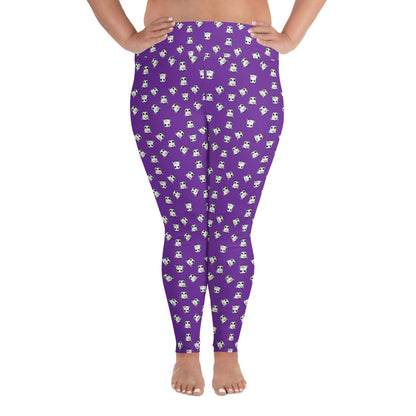 All-over-print leggings featuring adorable baby owlbears, crafted from a blend of 82% polyester and 18% spandex. Designed with four-way stretch fabric for flexible movement, raised waistband for a secure fit, and precision-cut and hand-sewn details. Perfect for lounging or active wear, these whimsical leggings combine playful style with comfort.