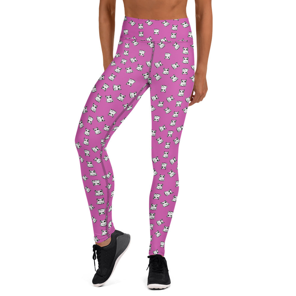 All-over-print leggings featuring adorable baby owlbears, crafted from a blend of 82% polyester and 18% spandex. Designed with four-way stretch fabric for flexible movement, raised waistband for a secure fit, and precision-cut and hand-sewn details. Perfect for lounging or active wear, these whimsical leggings combine playful style with comfort.